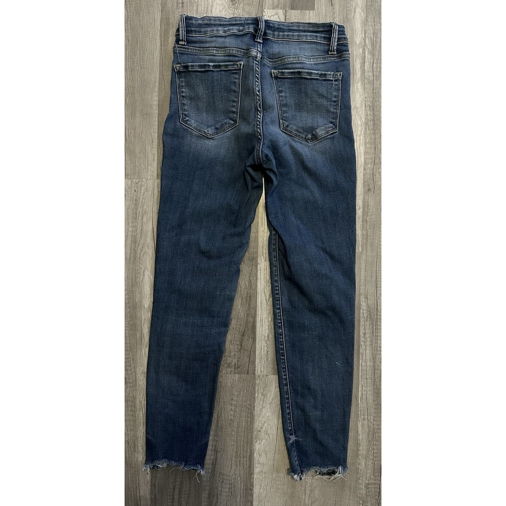 Flying Monkey Women's Jeans 26 Blue Distressed Stretch Mid Rise Fray Hem‎ Skinny - Picture 10 of 12